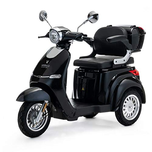 VELECO eléctrica de 3 ruedas VELECO para movilidad 1000W Cristal 3 colores (Negro)