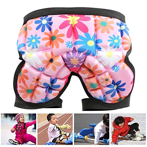Vicfund Protección de Cadera para niños, Equipo Protector, Almohadilla Protectora para Esquiar, Patinaje sobre Ruedas, Snowboard, protección 3D para glúteos y coxis(Rojo)