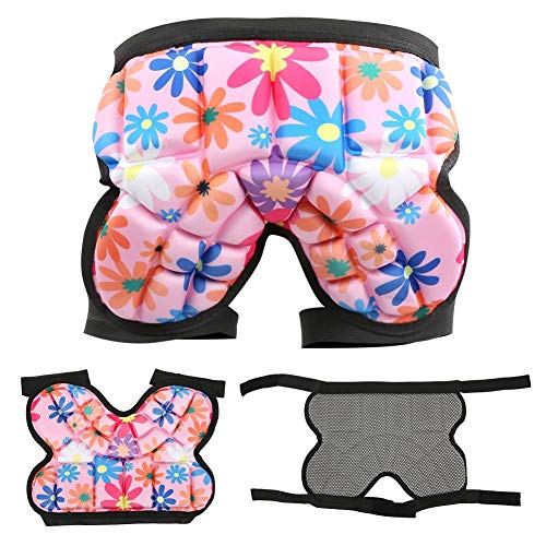 Vicfund Protección de Cadera para niños, Equipo Protector, Almohadilla Protectora para Esquiar, Patinaje sobre Ruedas, Snowboard, protección 3D para glúteos y coxis(Rojo)