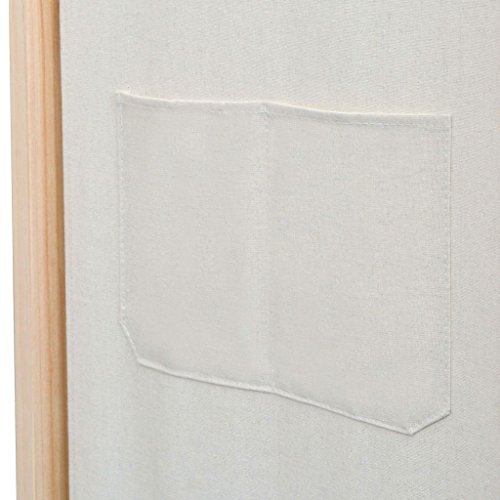 vidaXL Biombo Divisor de 3 Paneles de Tela cremqa 120x170x4 cm