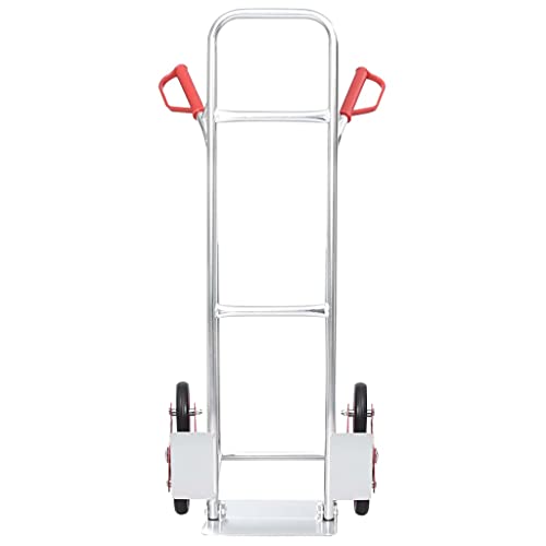 vidaXL Carrito de Mano para Escalera 6 Ruedas Manual Plataforma Plegable Soporte Transporte de Subir Elevada Portátil Sacos Carretilla de Carga 150 kg