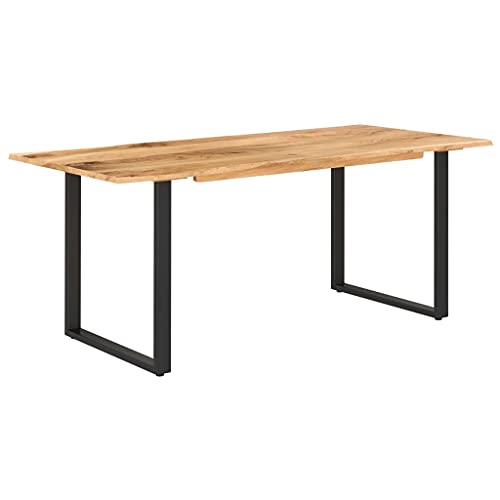 vidaXL Madera Maciza Acacia Mesa de Comedor Consola Extensible Cocina Muebles Decorativo Hogar Multiusos Auxiliar Salón Sala de Estar