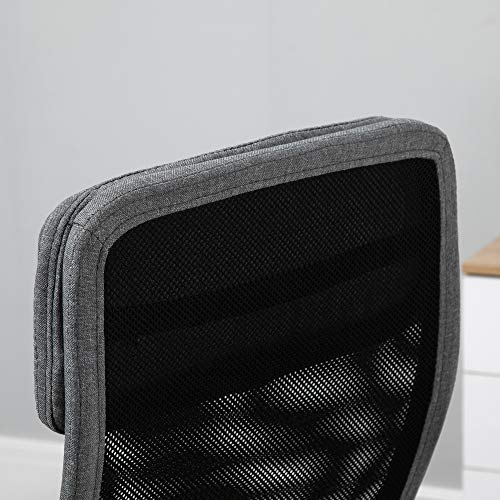Vinsetto Silla de Oficina Ergonómica Silla de Escritorio Basculante Giratoria con Altura Ajustable del Asiento para Hogar Oficina 62x62x118-128 cm Gris