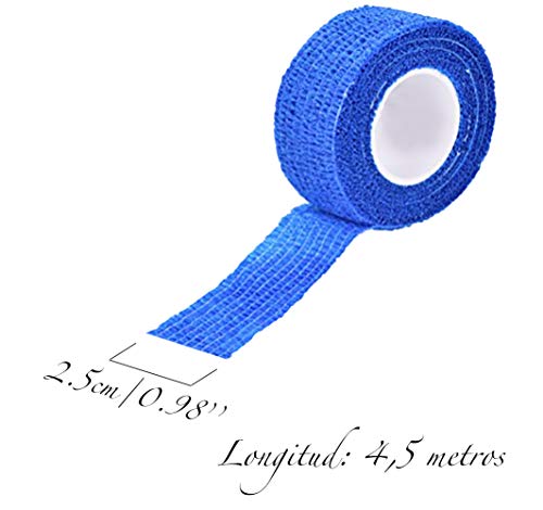 Vintree 6X Venda cohesiva Vendas autoadhesiva para esguinces e hinchazón Suministros para Protección Deportiva Lesiones Deportivas Hinchazón y Esguinces de Tobillo y Muñeca 2.5 cm x 4.5 m