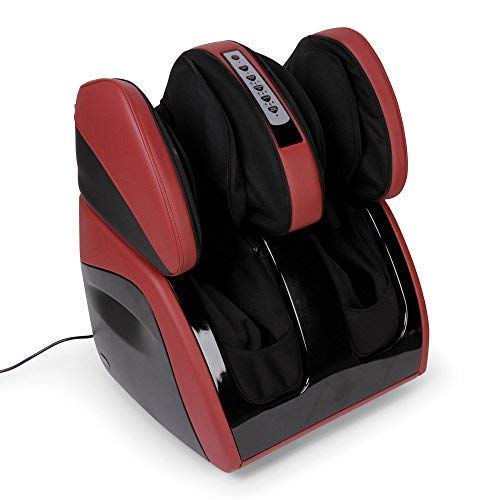 VITALZEN® PLUS Masajeador de pies, piernas, rodillas y muslos - Rojo (modelo 2021) – Aparato de masaje electrico con presoterapia,calor,amasamiento,reflexología - Garantía 2 Años