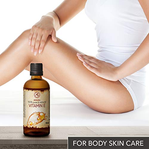 Vitamin E Oil - 2x100 ml - Alpha Tocopherol - 100% Natural Oil - Vitamin E Oil - Vitamin E Oil for Face - Skin - Nails - Lips - Hair Growth Oil - Bath Oil - Carrier Oil for Essential Oils