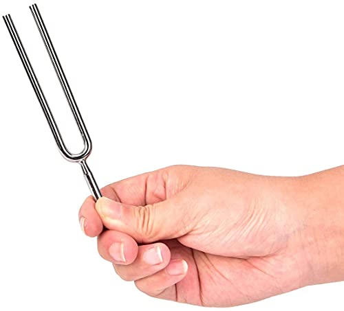 Voarge 2 Piezas Diapasón, Diapasón 440, Acero Inoxidable Diapasones Estándar A440 Hz Chakra Herramienta de Tono para Dispositivo Musical (Plata), Instrumento afinador de guitarra de violín