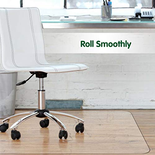 WASJOYE Alfombrilla para Silla PVC para Suelos Duros, 91 x 122 cm (3'x4 ') ,Estera para Silla de Oficina Hogar para Muebles Protector de Suelo de Madera