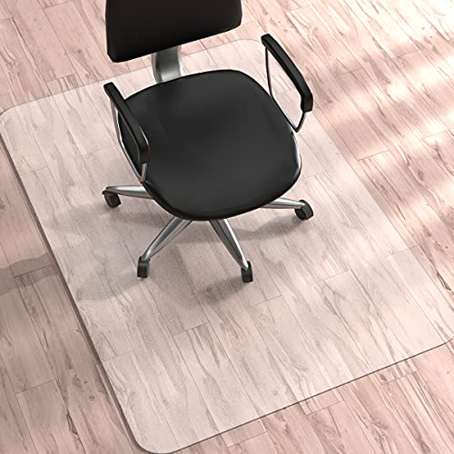 WASJOYE Alfombrilla para Silla PVC para Suelos Duros, 91 x 122 cm (3'x4 ') ,Estera para Silla de Oficina Hogar para Muebles Protector de Suelo de Madera