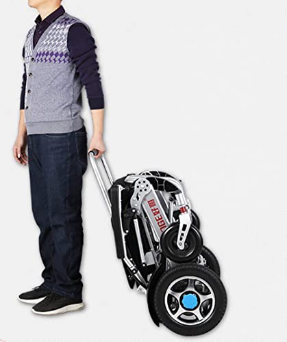 WBJLG Silla de Ruedas eléctrica Ancianos Coche para discapacitados Ancianos Vehículo Inteligente de 4 Ruedas Pasamanos de Scooter portátil automático Que se Puede Levantar Silla de Ruedas eléctric