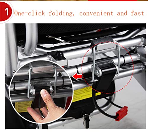 WBJLG Silla de Ruedas eléctrica Ancianos Coche para discapacitados Ancianos Vehículo Inteligente de 4 Ruedas Pasamanos de Scooter portátil automático Que se Puede Levantar Silla de Ruedas eléctric