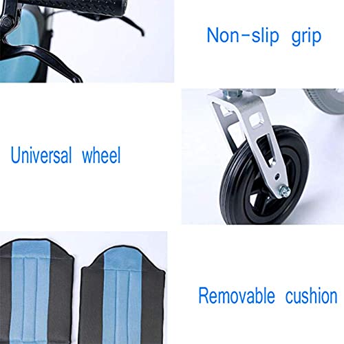 WBJLG Sillas de Ruedas Aleación de Aluminio Plegable Ligera Diseño Desmontable Fácil de Transportar Scooter para Personas Mayores discapacitadas