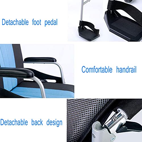WBJLG Sillas de Ruedas Aleación de Aluminio Plegable Ligera Diseño Desmontable Fácil de Transportar Scooter para Personas Mayores discapacitadas