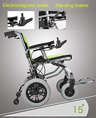 WBJLG sillas de Ruedas Silla de Ruedas motorizada compacta, Plegable, apagada, asistida eléctrica, Ligera y Plegable Sillas de Ruedas eléctricas, Silla de Ruedas motorizada, Asiento móvil, Asiento