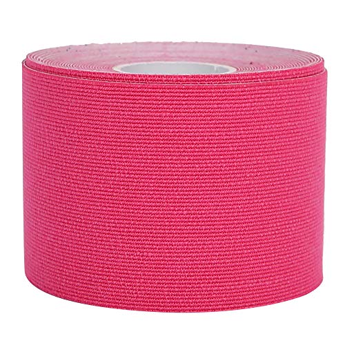 Weiyiroty Cinta Deportiva de rayón para aliviar el Dolor, Cinta de Fisioterapia, para Rodillas, Tobillos, Soporte para articulaciones, Hombro(Pink, 5CM X 5M)