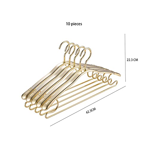 WFS Perchas Ropa de aleación de Aluminio de Espacio de suspensión Hombro Ancho Hombro No resbalón Ropa sin Fisuras Colgador de Ropa Perchas Ahorra Espacio (Color : A, Quantity : 10)