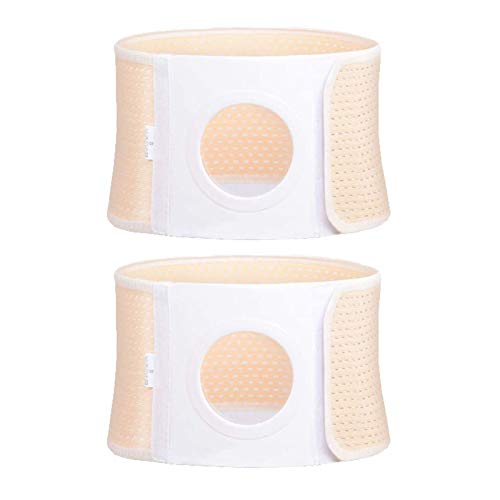 WLI Cinturón de Hernia de ostomía de Cintura, Faja ligante de estoma Abdominal, Banda de Apoyo de colostomía para prevenir la Hernia paraestomal,2pcs,XL(8cm)