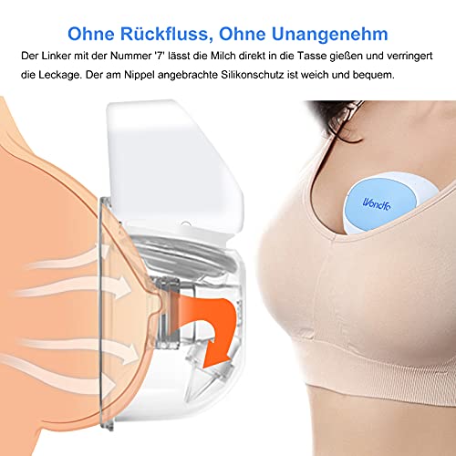 Wondfo Extractor de leche eléctrico portátil para lactancia con modo de masaje Extractor de leche portátil silencioso recargable para uso en el trabajo en casa (180 ml, 24 mm)