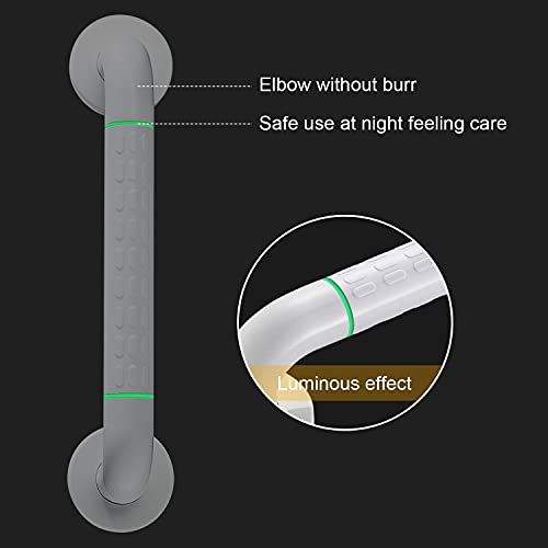 WOOHSE Asidero de Baño Antideslizante blanco Ø 35x350 mm Asa de Seguridad para Baño Manija de la Ducha de Acero Inoxidable para Niños y personas mayores o enfermas, Capacidad de carga máx. 120 kg