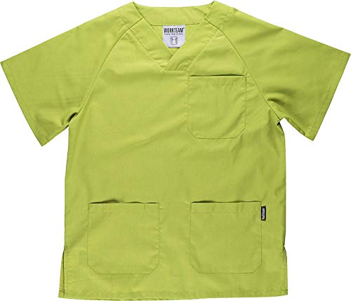 Work Team Uniforme Sanitario, con elástico y cordón en la Cintura, Casaca y Pantalon Unisex Verde Manzana 3XL