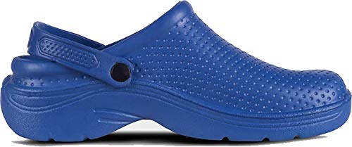 Work Team Zueco Sanitario EVA, Ultraligero, con Plantilla Ergonómica. Anatómico, con Cámara ortopédica, Suave para los pies. Unisex Azul 36/37