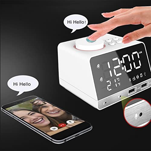 WYGC Reloj Despertador Digital Bluetooth Altavoz Despertador Radio Dar El Teléfono Plano Carga Música Reloj Monitor Despertador Electronico Reloj De Escritorio Despertador electronico (Color : Black)
