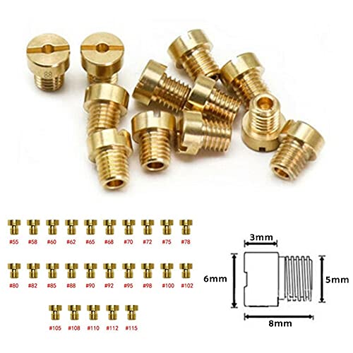WYN Paquete de 25 5 mm Jet Principal 55-115 M5 for DELL/ORTO Carburetor Vergaser S/ha SH/BC SH/b Accesorios for automóviles y Motocicletas.