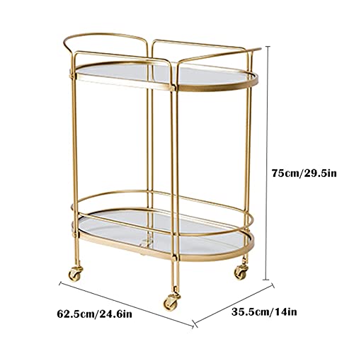 XIANGE100-SHOP Carretillas Rolling Kitchen Island Sirviendo Carro de Bebidas Modernas Carro de Cristal Templado con encimera de Vidrio de 2 Niveles de Almacenamiento con Ruedas con Llave (Size : C)