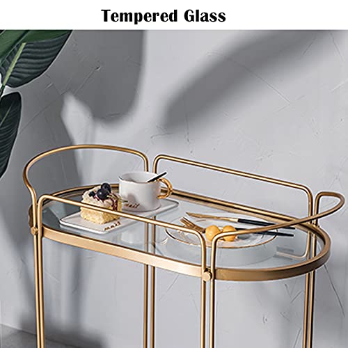 XIANGE100-SHOP Carretillas Rolling Kitchen Island Sirviendo Carro de Bebidas Modernas Carro de Cristal Templado con encimera de Vidrio de 2 Niveles de Almacenamiento con Ruedas con Llave (Size : C)