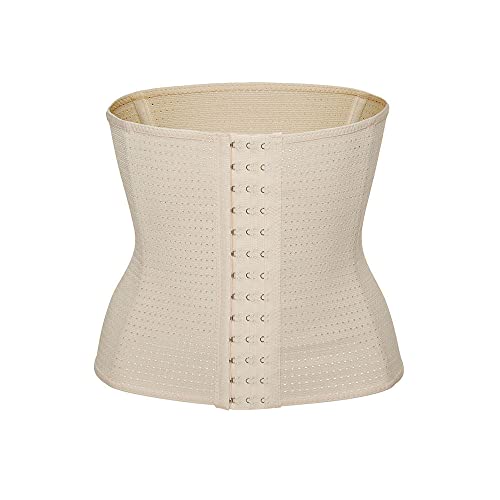 XINDUO Faja Reductora Moldeadora Cintura,Cinturón Adelgazante Hueco de plástico-Off White_XS,Entrenador de Cintura para Mujer Fajas
