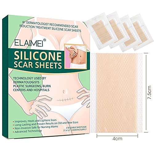 Xnuoyo Parches De Silicona Cicatrices, Silicone Scar Removal Sheets, Parches Para Cicatrices,reduce La Visibilidad De Las Cicatrices Y Haz Que Las Cicatrices Sean Más Planas-4 Piezas