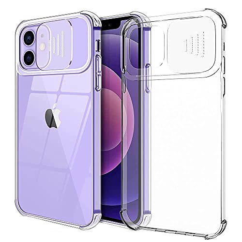XTCASE Funda para iPhone 11, Protección de la Cámara Transparente Carcasa Cubierta de Cámara Deslizante Proteger Ultra-Fina Híbrida PC + TPU Anti-Choque Anti-arañazos
