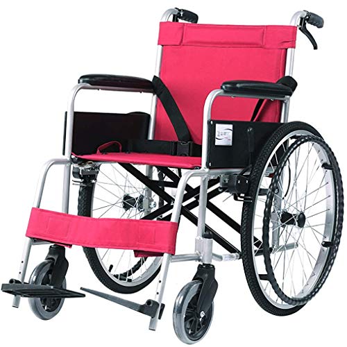Y DWAYNE Excel Silla de Ruedas bariátrica Extra Ancha Silla de Viaje portátil Plegable Asiento de 24"de Ancho Longitud del Escritorio Brazos extraíbles, reposapiés abatibles Marco Cromado