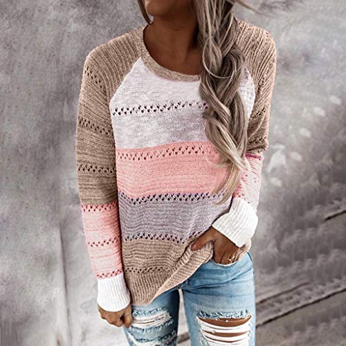 YANFANG Sudadera con Capucha para Mujer de Punto Invierno Casual de Color sólido con Cuello en v Manga Larga suéter Blusa Tops Sweatshirt Invierno