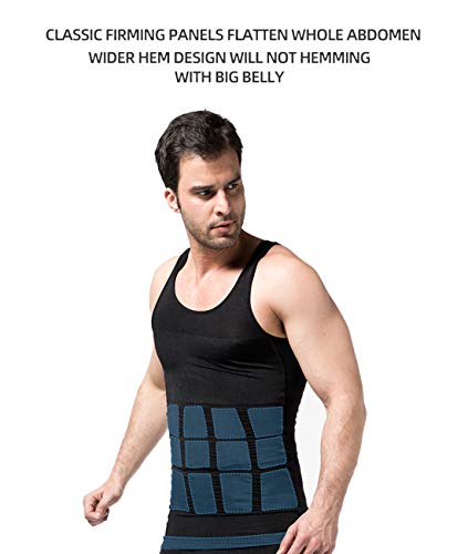 YCUEUST Hombre Camiseta Tirantes Faja Reductora Chaleco Ropa Interior Negro S