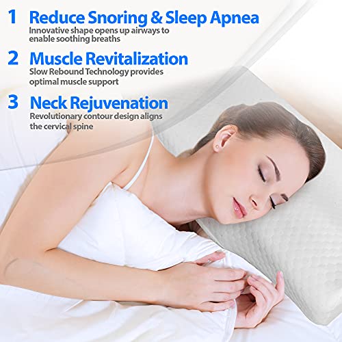 Yearol ® A2 Almohada Cervical viscoelástica. Diseño Mariposa ortopédico para Evitar el Dolor de Cuello y Dormir con sueño Profundo. Relleno de Espuma con Memoria. 50cm.