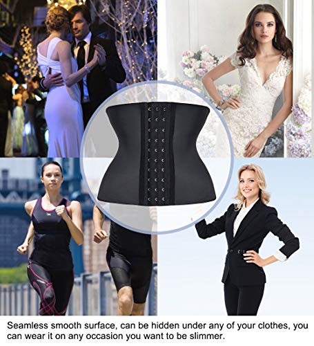 YIANNA Fajas Reductoras Adelgazante Mujer Waist Trainer Corset Reductor Cinturilla Moldeadora Latex Corsé Colombianas Negro, YA110206 Size XS