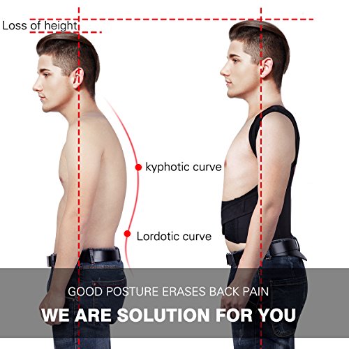 Yimidon Corrector Postura de Espalda, Espalda Recta, Corrector de Postura Hombro para Mujer e Hombres, Soporte Ultrafino Respirable Vendaje de Elástico en Cintura - L