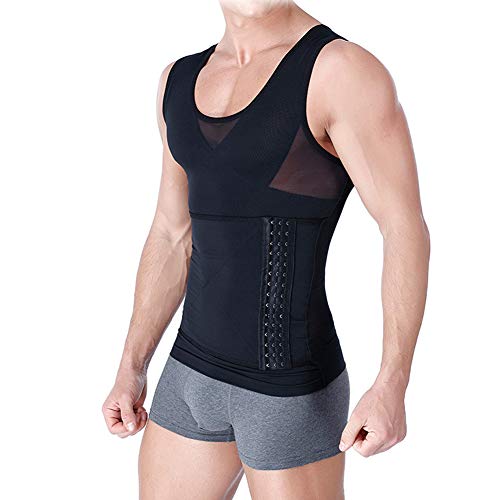 Ypnrd Faja Ajustable Deportes Fitness Camiseta Interior con 3 Líneas Ganchos Que Ayudanapoyar Espalda para Corregir Postura,Negro,XXL
