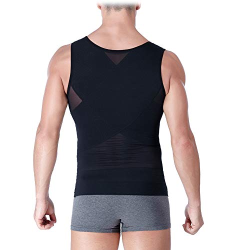 Ypnrd Faja Ajustable Deportes Fitness Camiseta Interior con 3 Líneas Ganchos Que Ayudanapoyar Espalda para Corregir Postura,Negro,XXL