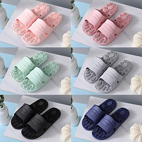 ypyrhh Zapato de Piscina Beach Slide,Sandalias y Pantuflas de Masaje de Fondo Suave,Sandalias y Pantuflas Antideslizantes de baño en casa para Parejas-A- 皮 红_37-38,Chanclas de Gran Apariencia