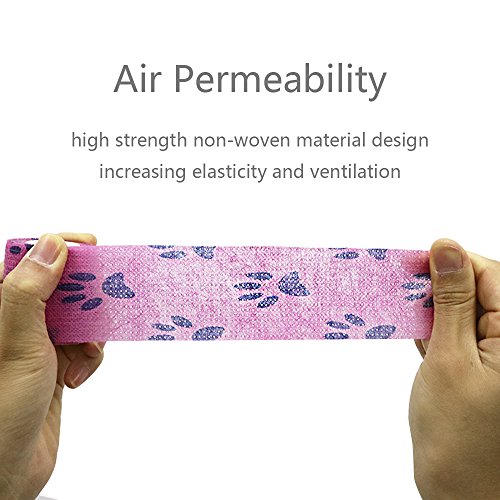 YUMAI vendaje cohesivo de primeros auxilios cinta autoadhesiva 5CM Paquete de 6, Paquete de 12 aprobado por la FDA (Paquete de 6, Azul) (pack of 12, Multicolor)
