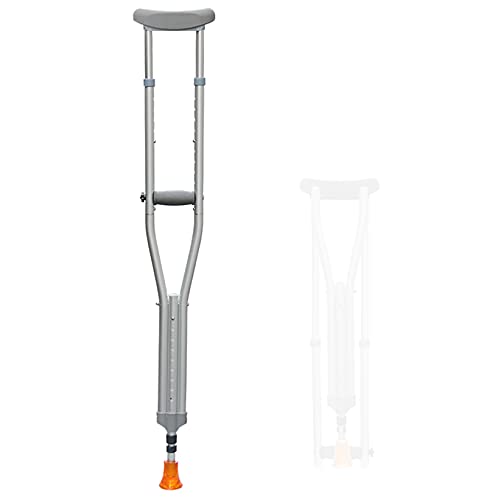 YXW Muleta ortopédicas axilar Plegables, muletas sobaco Ajustables en Altura, bastón con Amortiguador para Caminar para Adultos, Ancianos, Plateado, 1 Unidad (Soporte de Carga de 100 kg)