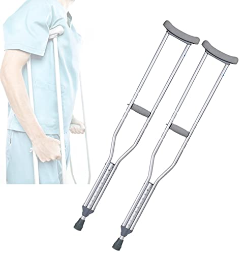 YXW Muletas Axilares Ajustables Bastón para Caminar ortopédicas con Asas y Almohadillas Axilares, S/M/L (soportan 130kg) 2 Unidades (Size : Medium 113-134cm)