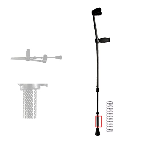 YXW Muletas ortopédicas Regulables de Fibra de Carbono Plegables, muletas de antebrazo para Adultos con puño anatómico, con Amortiguador, Negro (1 Unidad)