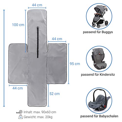 Zamboo Bolsa de Transporte Protectora para Silla de Paseo y Silla de Coche - Bolsa de viaje para Grupo 0, Silla de Auto y Carritos en el coche o el avión - Gris