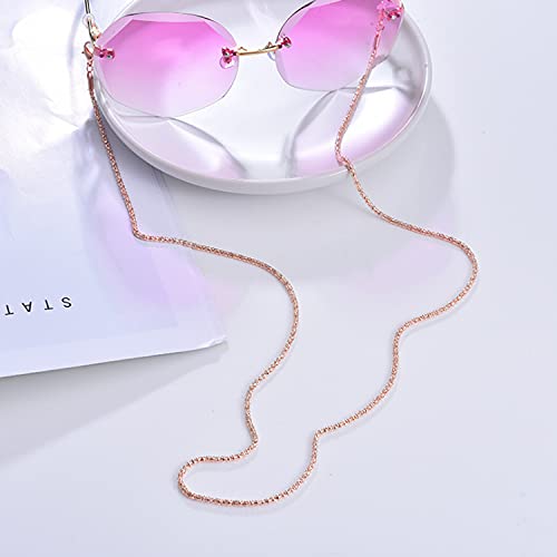 Zeayebsr 4 Piezas Cordones para Gafas Gafas Cadena Gafas Cadena Fija Gafas de Sol Cadena Metal Rosegold Correa de Retención,Retenedor Cadenas Gafas Lectura para Mujer Hombre niño