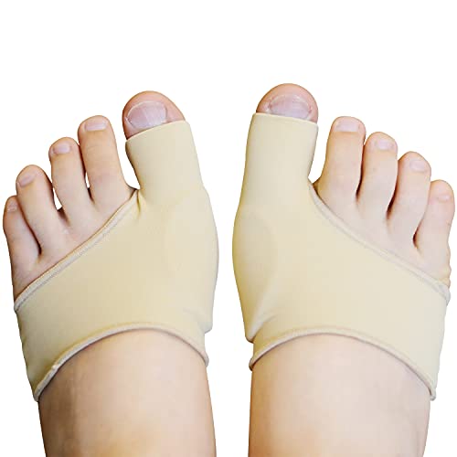 Zinyakon Cojín para juanetes, 4 paquetes de calcetines de tela para juanetes para el dedo gordo del pie, protectores de juanetes para aliviar el dolor, protectores de juanetes para mujeres y hombres