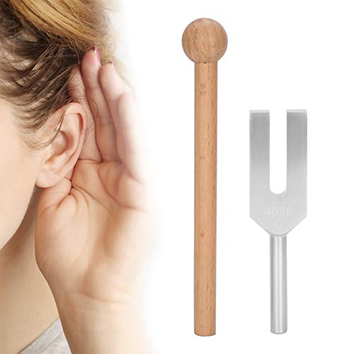 ZJchao Diapasón médico de aleación de Aluminio de 4096 hz, diapasón de Alta frecuencia con Martillo de Madera y Bolsa de Franela Herramienta de Terapia de Sonido Vibrante