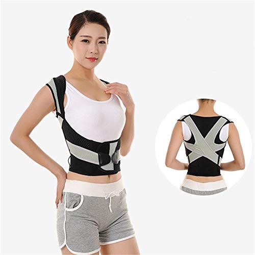 ZNQPLF Volver Postura Jorobada Correcta Corrección del Apoyo Trasero Tronco Escoliosis Lumbar Espinal Soporte Curvo Ortesis Fijación (Color : Gray, Size : XXX-Lager)